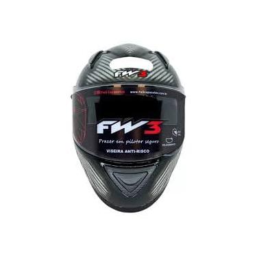 Imagem de CAPACETE FW3 GTRACING CARBON FIBER C/ ÓCULOS 58