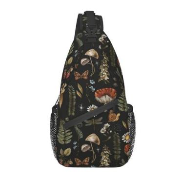 Imagem de Sling Bag SUPLUCHOM Vintage - Mochila de Trilha com Design de Cogumelo