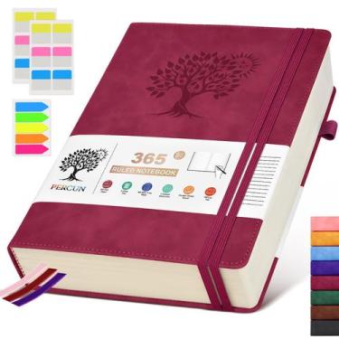 Imagem de Caderno de Jornal PERCUN B5 Forrado - 365 Páginas com Capa de Couro