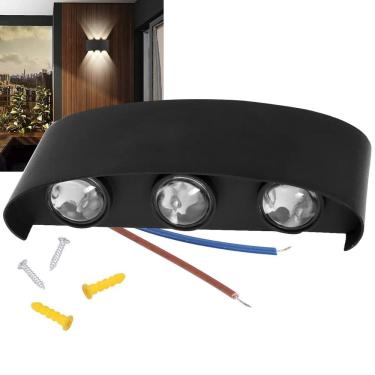 Imagem de Arandela Luminaria Parede 6w 6 Fachos Meia Lua Luz Led Decoraçao Casa Varanda Muro Jardim Quintal Garagem