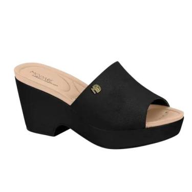 Imagem de Tamanco Modare Feminino Salto Plataforma Anabela Preto, 36