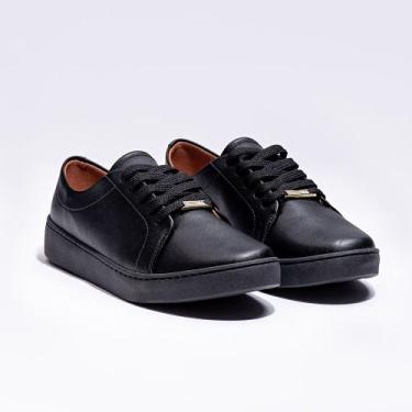 Imagem de Tenis Casual Feminino Vizzano, 34, Pelica preto, Preto