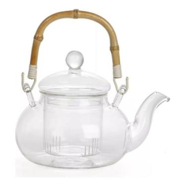 Imagem de Chaleira De Vidro Borossilicato  Infusor Wolff Inox 600ml - ROJEMAC IM