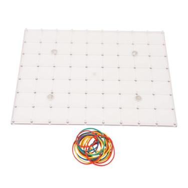 Imagem de Geométrica Peg Board, Plástico Dupla Face 80 Pins Borracha Peg Geometria Board Brinquedo Educacional para Home Classroom Criando Formas Cartas Animais Flores Padrões 29x23cm