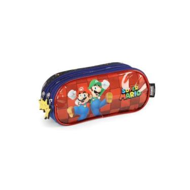 Imagem de Estojo Escolar Triplo Original 3 Divisórias Super Mario Bros - Luxcel
