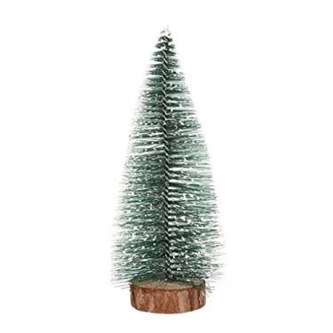 Imagem de Árvore de Natal fosca de neve em miniatura com luzes LED mini árvores artificiais de sisal enfeites de mesa de Natal 30 cm