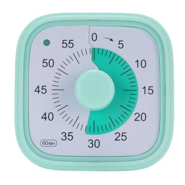 Imagem de Timer de Contagem Regressiva Visual de 60 Minutos Melhora o Gerenciamento do Tempo, Cronômetro Tranquilo para Crianças e Adultos, Material ABS (Verde)