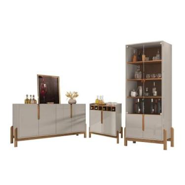 Imagem de Conjunto Sala De Estar Completo Seville Off White Cedro - CasaH