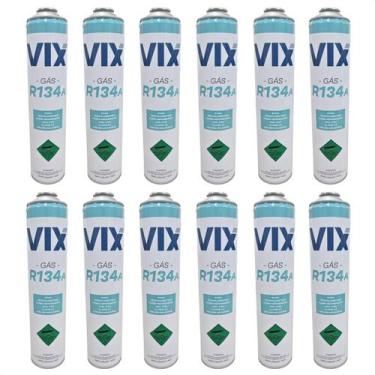 Imagem de Kit 12 Fluido Refrigeração R134a Para Geladeira Freezer 750g - Brazan