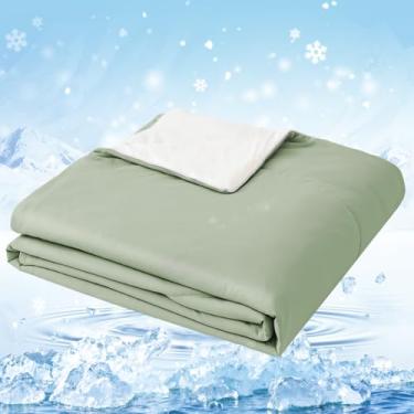 Imagem de Cobertor refrescante Style Quarters King (269 cm x 228 cm) - Colcha verde sálvia, edredom com regulação de temperatura para uso durante todo o ano
