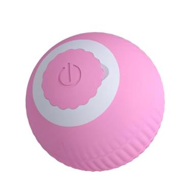 Imagem de Bola Giratória Inteligente para Pets Brinquedo Interativo, Estimulante para Cães e Gatos, Silicone Resistente, Diversão e Entretenimento, Bolinha Automática com Movimento e Luz Led Rosa