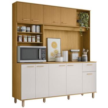 Imagem de Cozinha Compacta 180cm Martina Freijó/Ripado/Off Acetinado Z44 - Mpoze