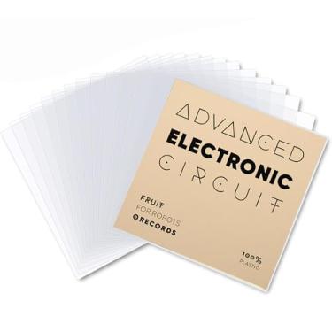 Imagem de Gpupved 100 STK Capas externas para discos de vinil 17,8 cm PP transparente discos de vinil capas de álbum LP capa protetora antiestática transparente 3,15 mil de espessura para LPs individuais (18,5