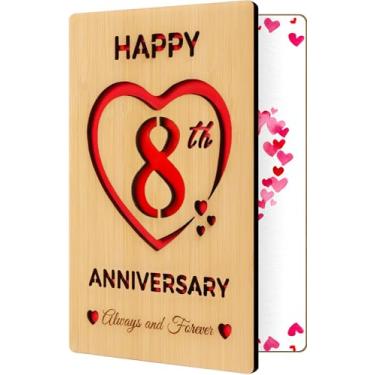 Imagem de Vovocas Cartão Happy 8th Anniversary Card always and forever for wife and huaband