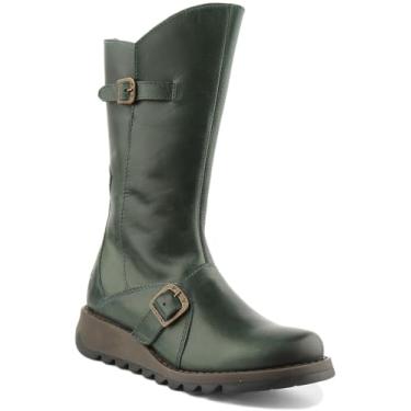Imagem de Fly London Botas femininas, 4/7 Reino Unido, Gasolina verde 017, 7