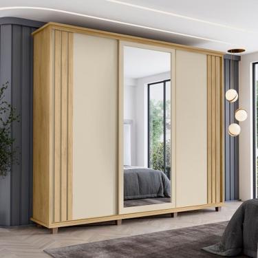 Imagem de Guarda-Roupa Espanha Ripado Cinamomo/Off White – RV Móveis