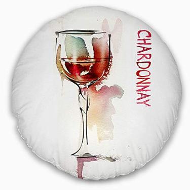 Imagem de Designart Vinho tinto em fundo branco, manta contemporânea, sala de estar, sofá, almofada e capa de almofada estampada, 40,64 cm