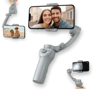 Imagem de Estabilizador de Celular Gimbal | Suporte profissional | 3 Eixos com IA | Rastreamento Facial e de Objetos | Luz LED | Timelapse | Tripod e Controle por Gestos | Compativel iPhone e Android