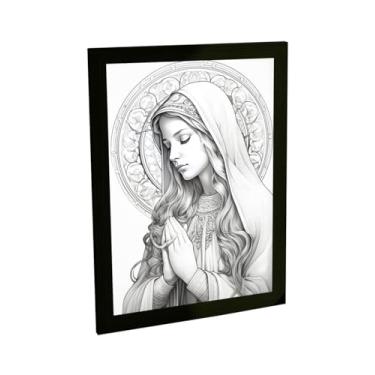 Imagem de Quadro Decorativo Nossa Senhora Ilustração Lápis Decoração Poster Quarto Sala