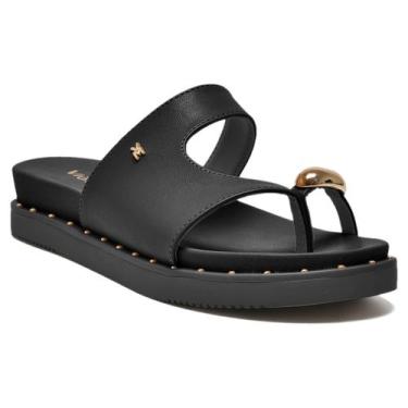 Imagem de Tamanco Rasteirinha Feminina Via Marte Confortável 169-022-1, Preto, 3