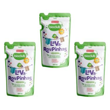 Imagem de Kit 3 Refis Lava Roupas Líquido Bioclub® Bebê 500ml Cada Roupas Finas e Delicadas