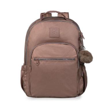 Imagem de Mochila Escolar Juvenil Feminina Perolada Marrom - Bagaggio, U
