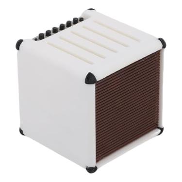 Imagem de Fockety Caixa de Porta -voz de Guitarra, Organizador de Exibição de Alto -falante de Amplificador Com 5 Slots para Picaretas de Guitarra, Estojo de Armazenamento Compacto para Músicos e (Branco b)