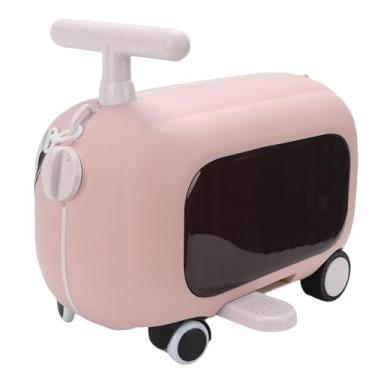 Imagem de Asixxsix Crianças Andam na Bagagem, Mala Multifuncional para Crianças Com Rodas Giratórias e Pedais Dobráveis ​​de 90 Graus, Carrinho de Transporte de Grande Capacidade para Viagens (Rosa)