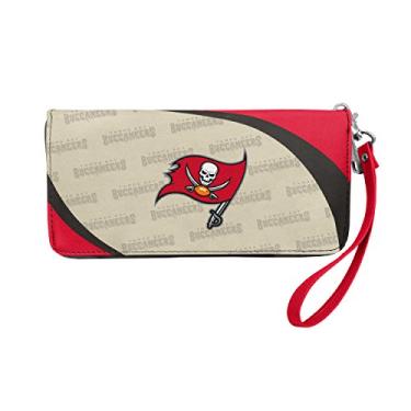 Imagem de Carteira organizadora de curvas unissex NFL Tampa Bay Buccaneers - Carteira com fecho de zíper - Cor da equipe, mede 20 cm de largura, 10 cm de altura e 2,5 cm de profundidade