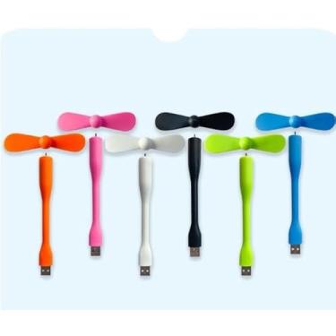 Imagem de 2 peças de ventoinha USB portátil compatível com todos os bancos de energia, computadores, laptops e tablets equipados com portas USB - Branco