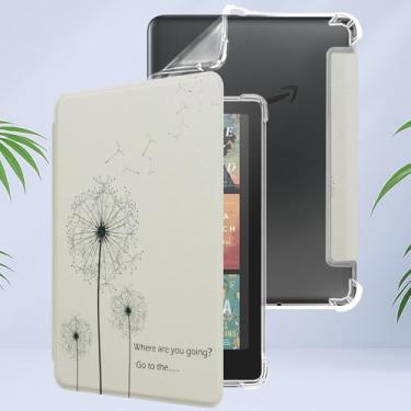 Imagem de Capa para Kindle Paperwhite 12ª Geração 2024 e Kindle Colorsoft Signature Edition, Capa protetora traseira de TPU macio transparente