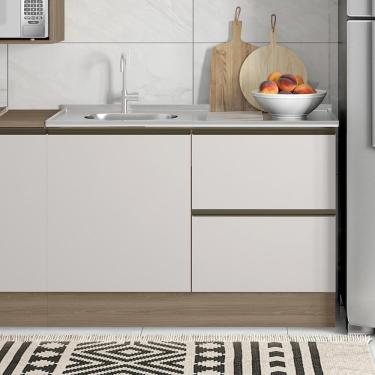 Imagem de Balcao Para Pia 1 Porta 3 Gavetas 120 Cm Etti 12551 Carvalho Oak Off White Pln