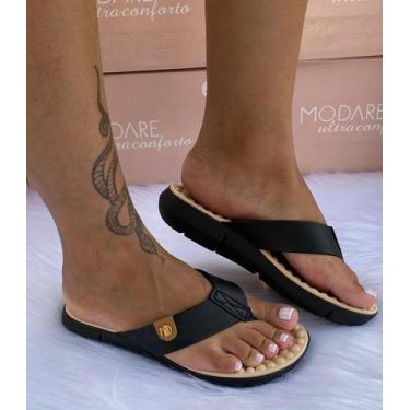 Imagem de Chinelo Ortopédico Feminino Anabela Modare Conforto Original, Preto, 3