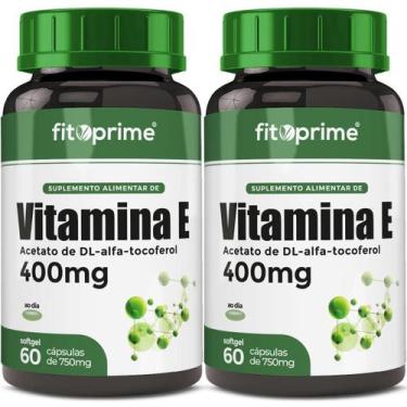 Imagem de Kit 2 Vitamina E 400Mg 400Ui Por Cápsula Com 60 Cápsulas - Fitoprime