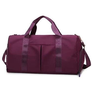 Imagem de Bolsa de Academia com Separação Seco Úmido e Compartimento para Sapatos Viagem Esportiva Treino Esportes Yoga