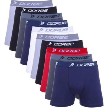 Imagem de Kit 10 Cuecas Boxer Algodão Dorbe, GG