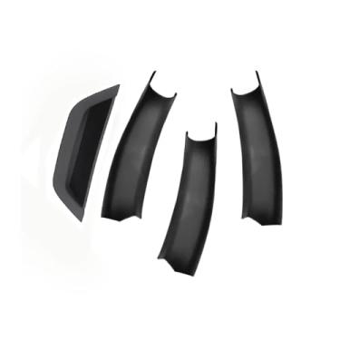 Imagem de Compatível com BMW X3 X4 F25 F26 2010 2011 2012 2013 2014 2015 2016 Maçaneta interna da porta do carro Painel de tração Tampa ABS Textura de carbono/Preto/Bege(Black 4pcs)