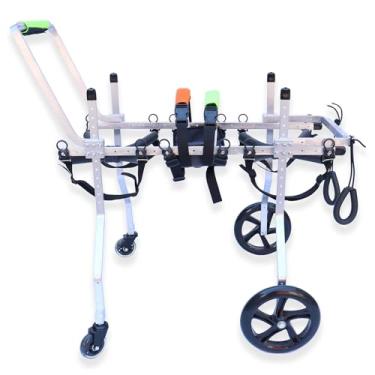 Imagem de Cadeira de rodas leve para animais de estimação de 4 rodas para cães pequenos - Carrinho de apoio de perna traseiro, auxílio de exercícios de montagem fácil para animais de estimação, auxílio de