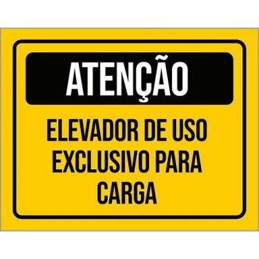 Imagem de Kit 3 Placa Acm Elevador De Uso Exclusivo Para Carga 18X23 - Sinalizo