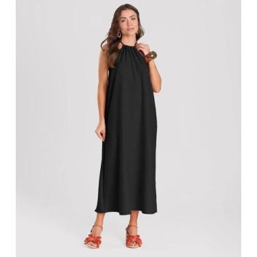 Imagem de Vestido Feminino Midi Dianna Preto, M, Preto