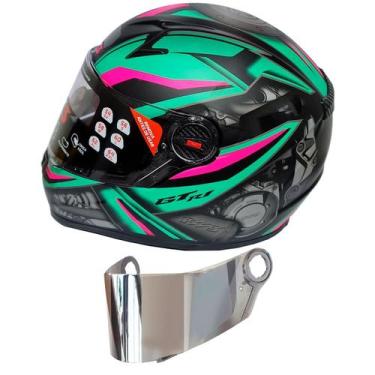 Imagem de Capacete Moto Fechado Fw3 Gtn R1 Tiffany + Viseira Cromada FW3, 56