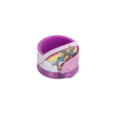 Imagem de Régua Bracelete BRW Silicone 30CM Raptors + Magic Ideal para Escola 1 Unidade Roxo