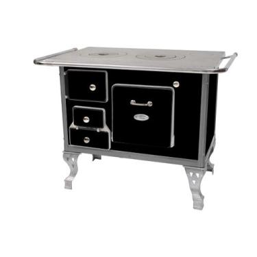 Imagem de Fogão A Lenha N1 Chapa Ferro Fundido Porta Basculante Preto Direito  -