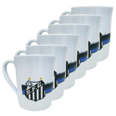 Imagem de Caneca Infantil do Santos Melamina Decorada - Allmix, Kit c/6 Unidades