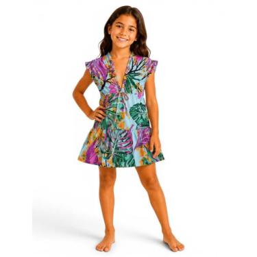 Imagem de Saida De Praia Infantil Estampado Com proteção UV Moda Verão - Corpo d