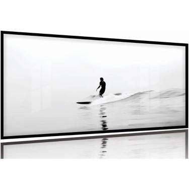 Imagem de Quadro Decorativo Praia Onda Surf 130x60 Moldura Preta 2x2