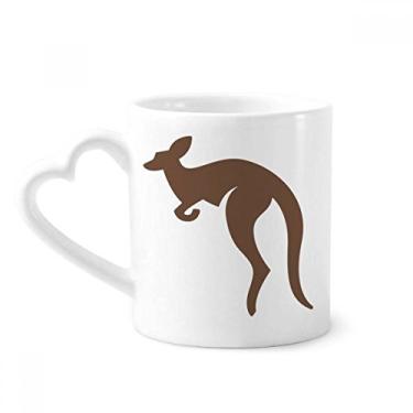 Imagem de Caneca com contorno marrom canguru sabor australiano caneca café cerâmica copo de coração de vidro