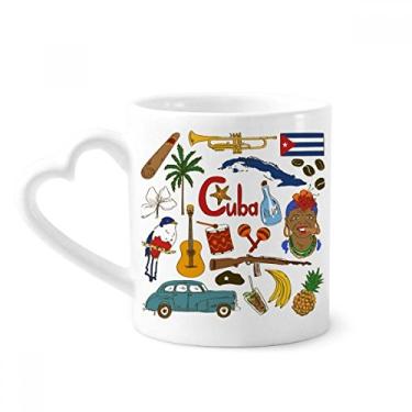 Imagem de Caneca de bandeira nacional de Cuba Landscap Animals café cerâmica copo de coração de vidro