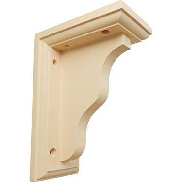 Imagem de Ekena Millwork BKT03X05X07HAMA-CAE-10 7,6 cm L x 12,7 cm P x 17,7 cm A suporte tradicional Hamilton, bordo (pacote com 4),