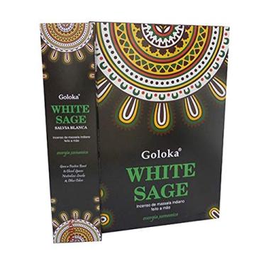 Imagem de Incenso de Massala Indiano Goloka Sálvia Branca (White Sage)